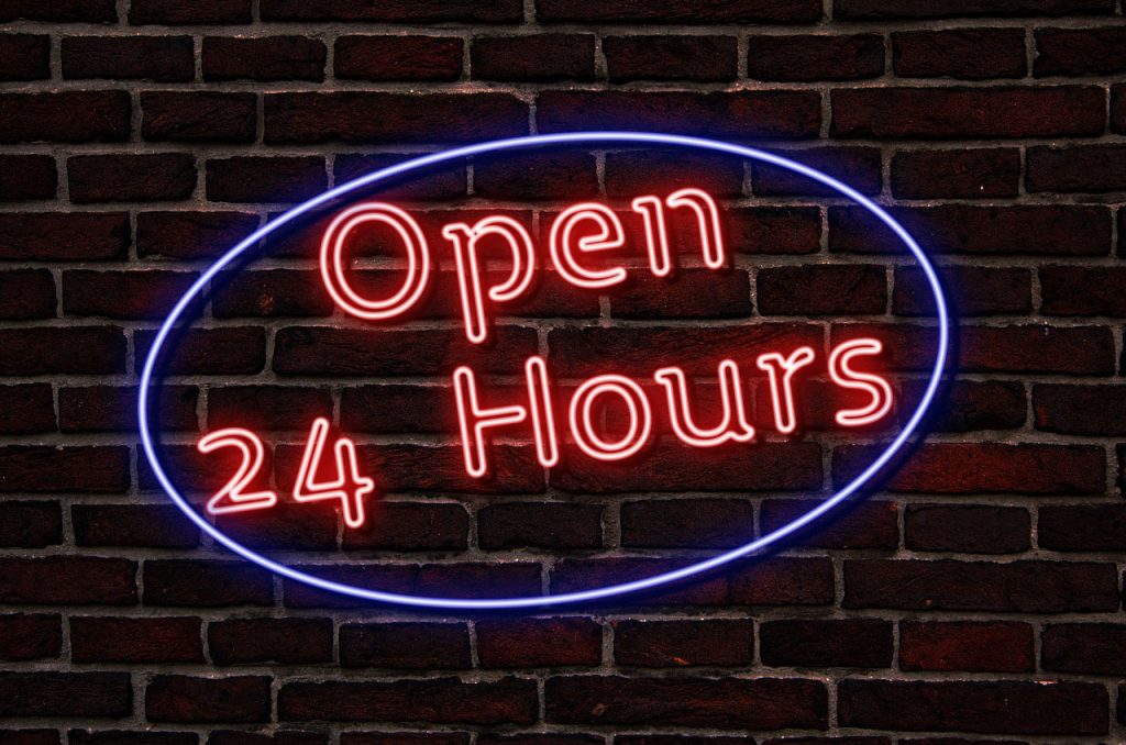 24 Hour Roadside Assistance Neon Sign