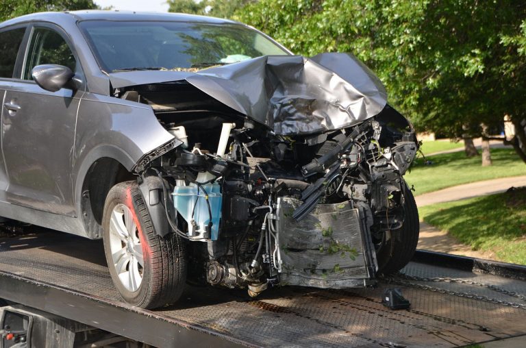 Accident Recovery Loaded Onto Flatbed