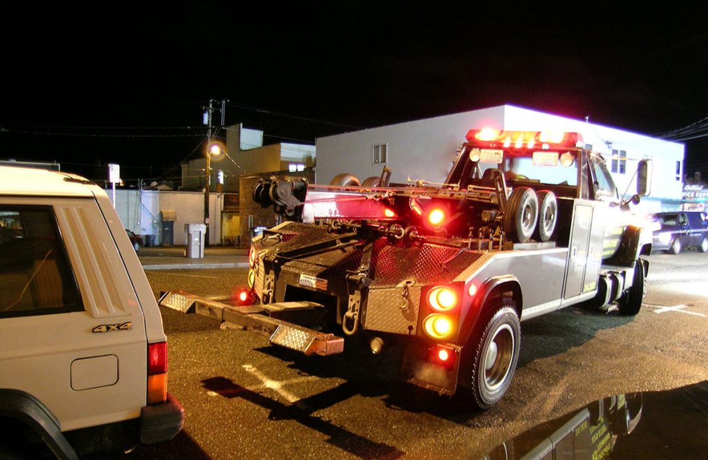 Towing Company At Night In Virginia Beach